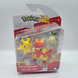 Pokemon Battle Figure 3 Pack Pikachu Magmar Turtwig New Figures